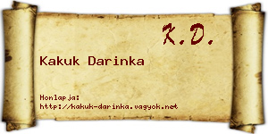 Kakuk Darinka névjegykártya